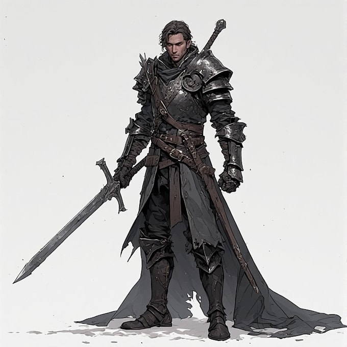 create dark art medieval detailed hand drawn illustration