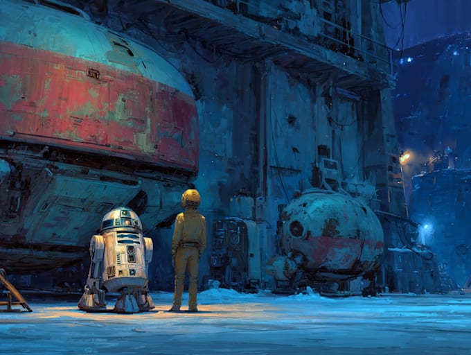 drawing a star wars and sci fi illustration