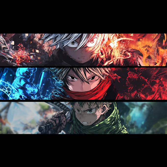 draw anime banners for youtube and twitch