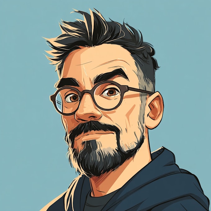 draw cartoon vector portrait with your face