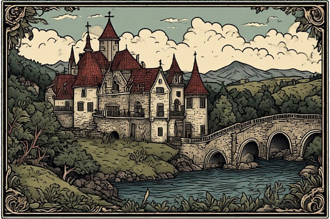 make a medieval woodcut style illustration