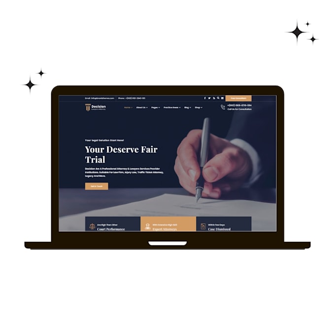 design a premium lawyer website with free logo
