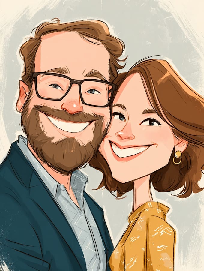 do couple caricature illustration for you