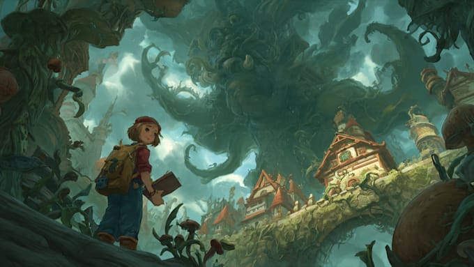 paint a character illustration in a fantasy world