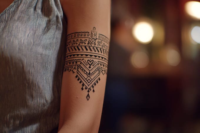 professional tribal tattoo design illustration