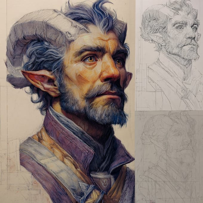 draw dnd character art and dnd character art