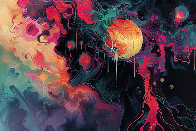 illustrate custom abstract psychedelic art for your