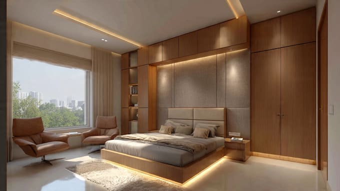 design modern interior 3d rendering for house, gym, office