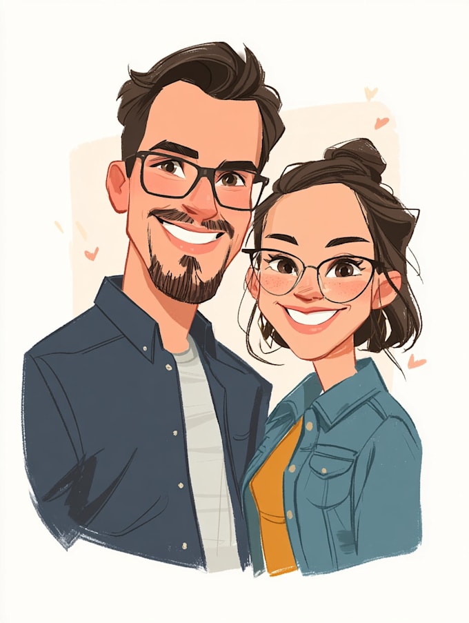 do couple caricature illustration for you