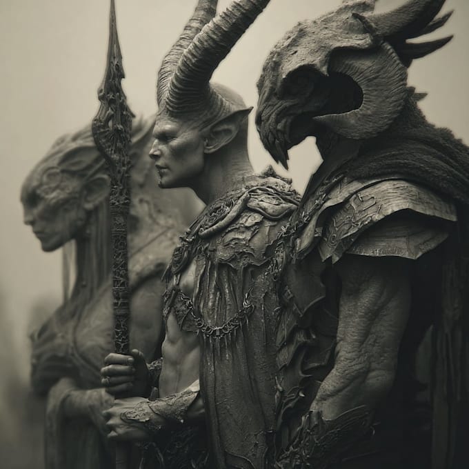 create dark fantasy horror character art
