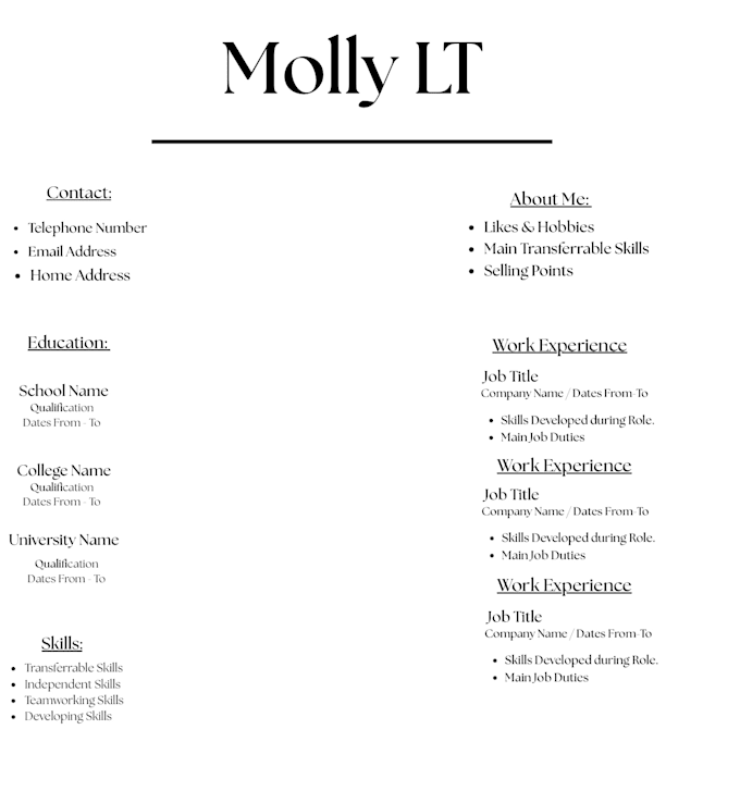 be your personalised CV writer