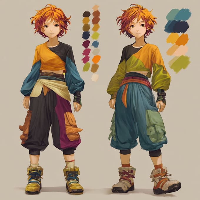 draw anime character design sheet