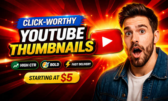 design eye catching youtube thumbnails and social medi