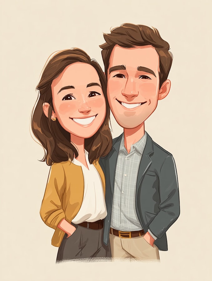 do couple caricature illustration for you