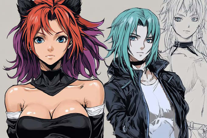 draw anime character with aesthetic background