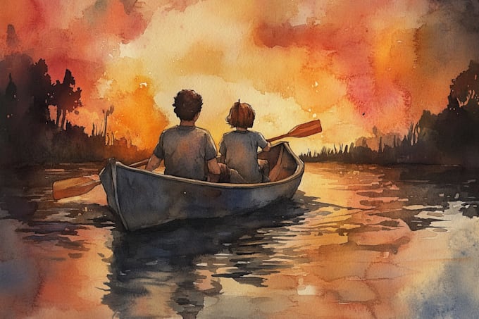 hand paint a stylised watercolor illustration