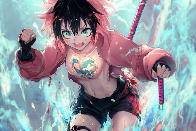 draw anime character with cinematic lighting