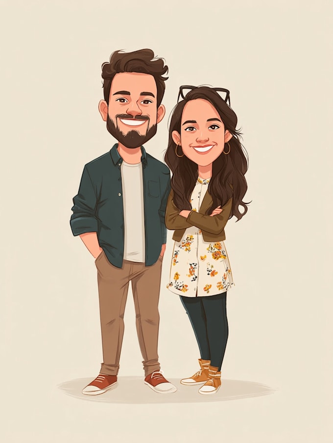 do couple caricature illustration for you