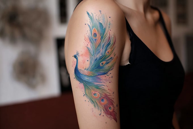 create a watercolor tattoo design
