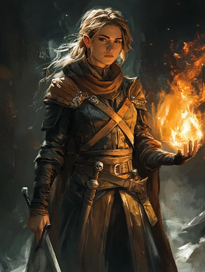 make a fantasy dnd party charecter art