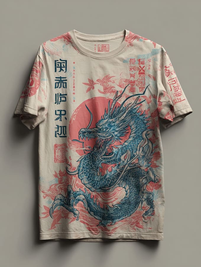 create a japanese t shirt illustration