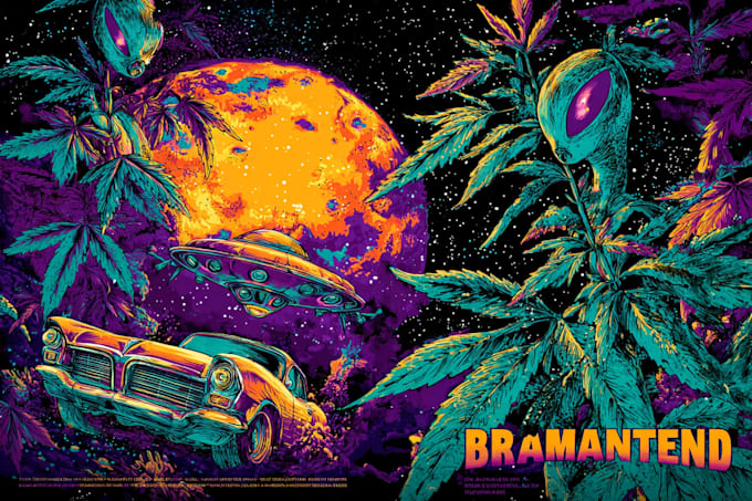 create amazing psychedelic , trippy , weed , alien design