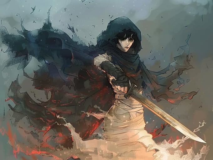 draw stoner rock, psychedelic, dark fantasy, doom artwork