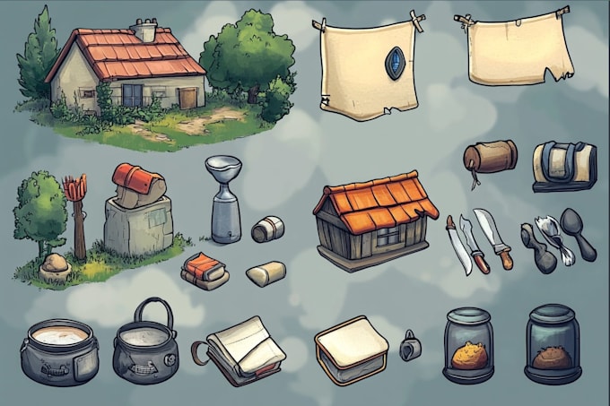 Design 2d icon, object, asset and ui for your game by Madalynor | Fiverr