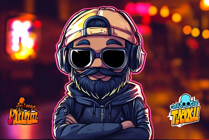create a unique mascot logo, cartoon for gaming, twitch