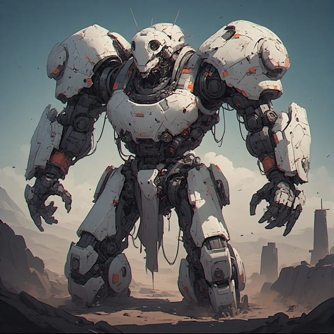 draw high quality robot, mecha concepts