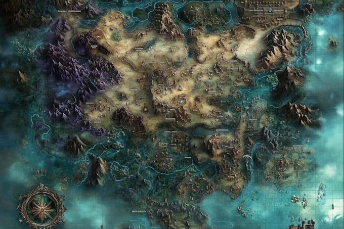 draw hand illustrated vintage and artistic maps