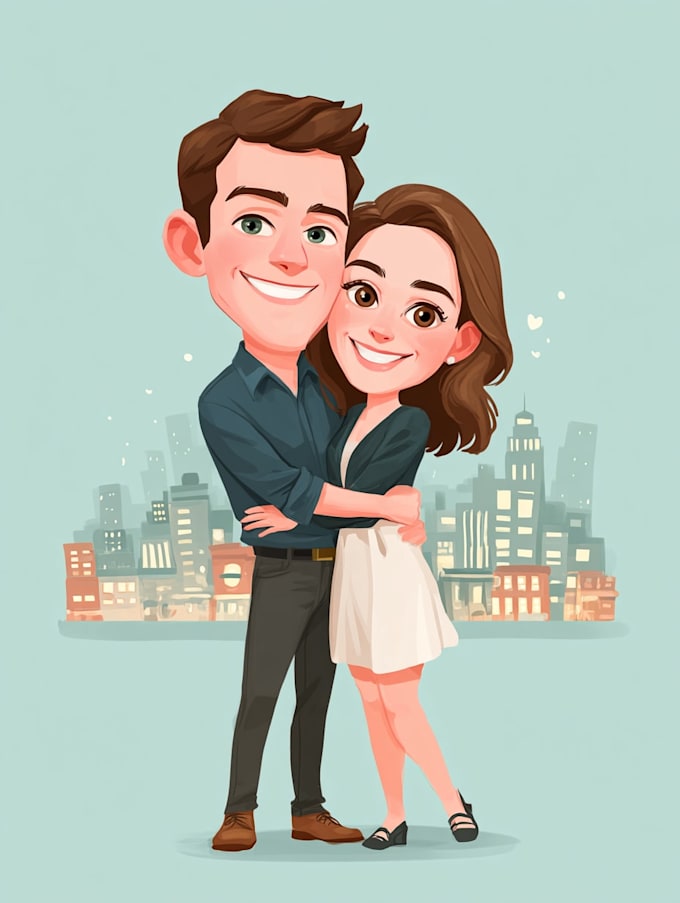 do couple caricature illustration for you