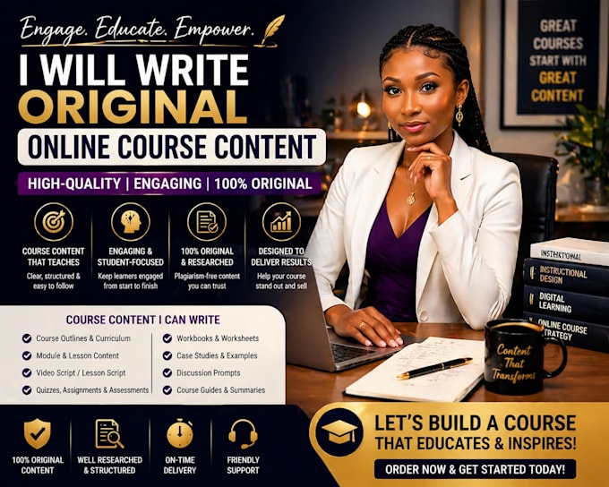 write an original online course content