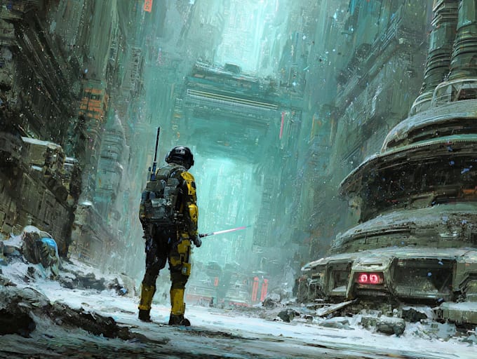 illustrate unique sci fi characters and alien designs