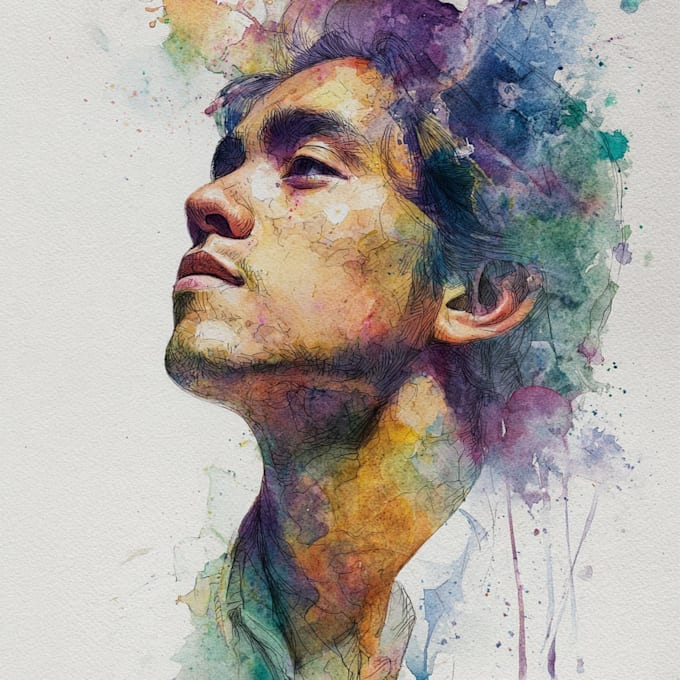 creat professional surrealist watercolor artwork
