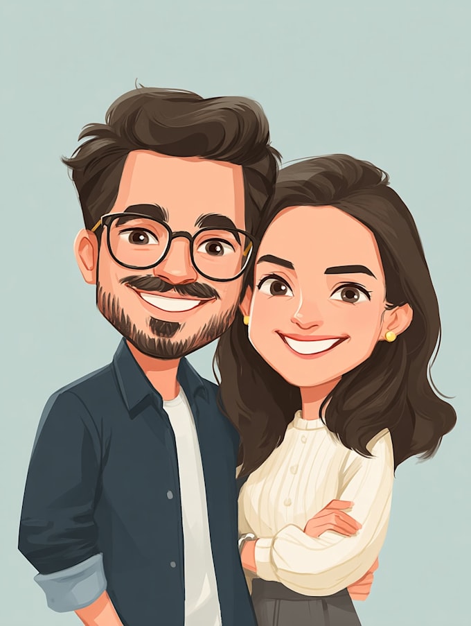 draw beautiful couples caricature