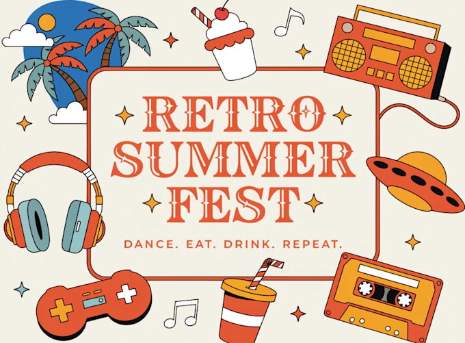 create vintage, retro flyer or poster design