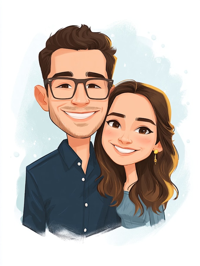 do couple caricature illustration for you