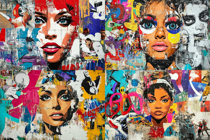 create a unique street pop art collage