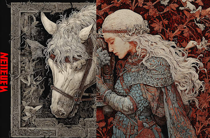 make a medieval woodcut style illustration