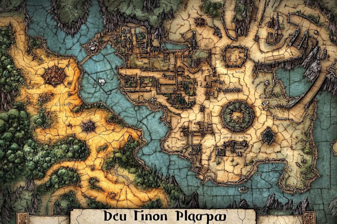 draw stylized fantasy maps with unique art style