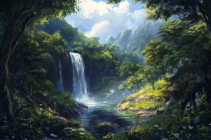 do fantasy background and landscape