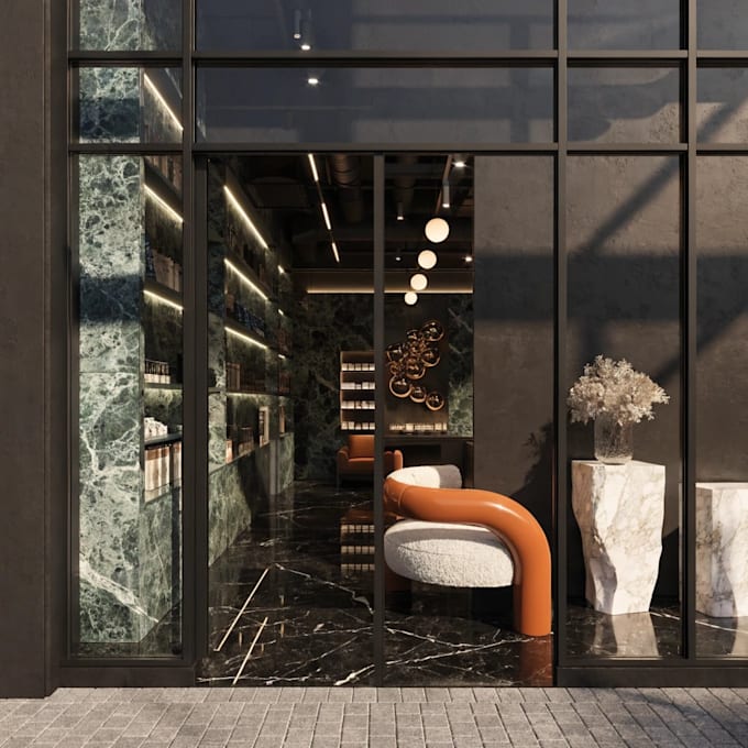 make design and render your 3d retail stores,shops, interior