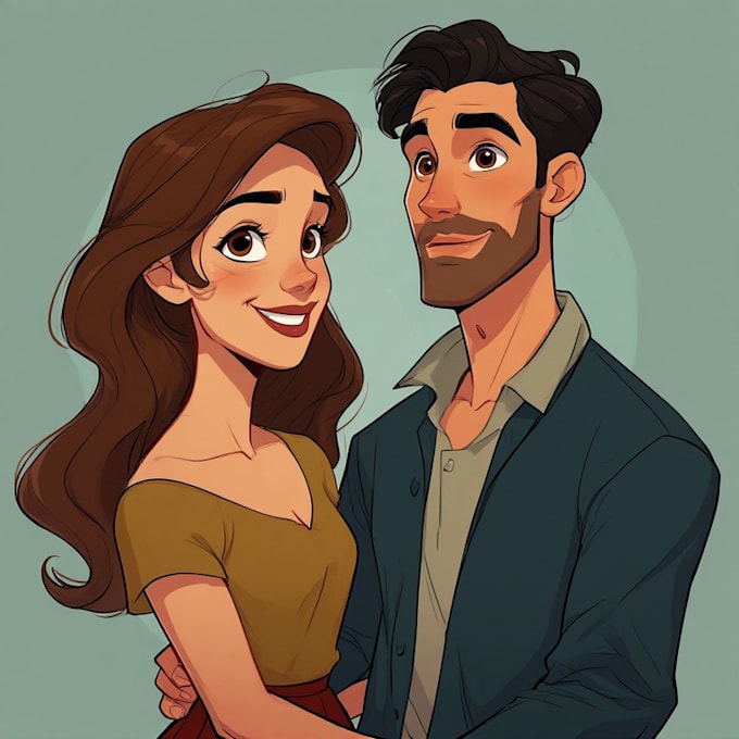 couple portrait wedding portrait illustration