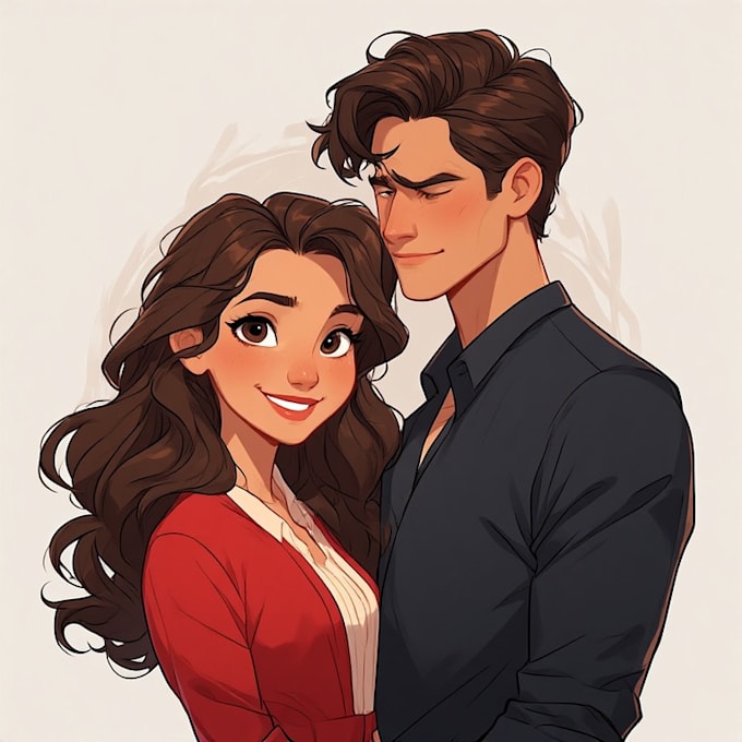 create couple portrait illustration