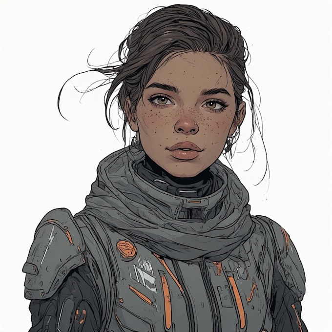 design futuristic sci fi character illustration