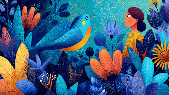 draw a full cartoon illustration