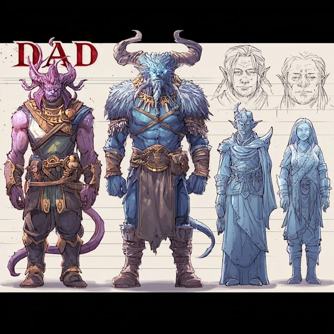 draw your dnd character, party