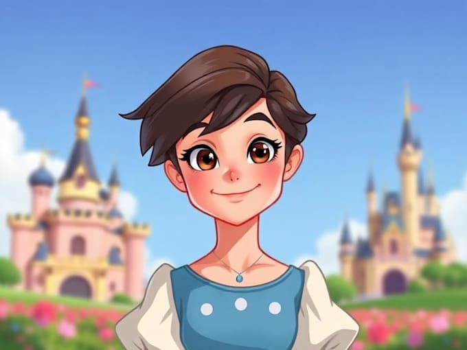 create a beautiful disney style portrait