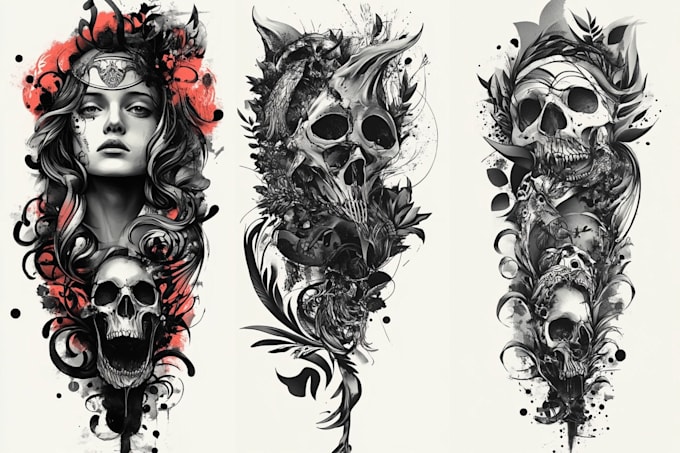 create custom portrait tattoo illustration detailed face art